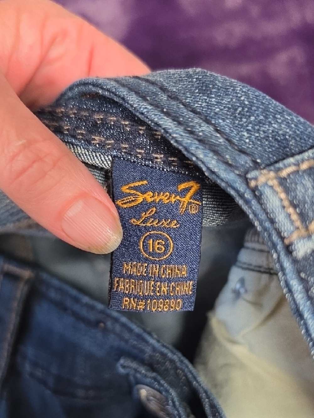 Seven7 Women’s Blue Boot Cut Jeans with Faded Finish sz 16 - Picture 8 of 10
